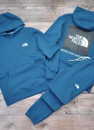 Зимний фиолетовый спортивный костюм на флисе the north face с капюшоном фіолетовий спортивний костюм теплий на флісі the north face