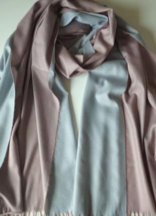 Двосторонній кашеміровий шарф cashmere / капучино, світло-бірюзовий