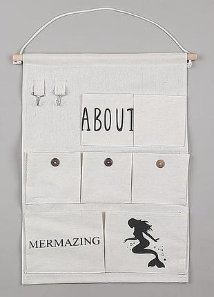 Розмір 35*50 см, на 7 відділень. органайзер для зберігання дрібниць білого кольору