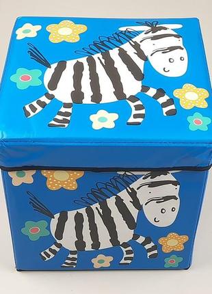 Коробка-органайзер kp30 ш 30*д 30*в 30  см. цвет голубой для хранения одежды, обуви или небольших предметов3 фото