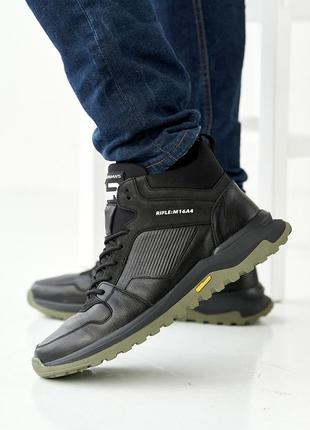 Чоловічі черевики шкіряні зимові чорні norman 206, розмір: 40, 43, 44
