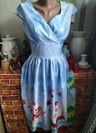 Платье новогодний принт
