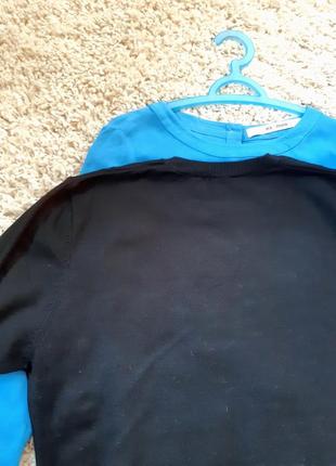 Базовый черный свитер короткий рукавчик, вискоза,  р. 44/467 фото