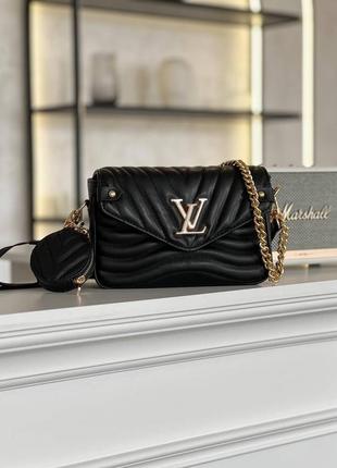 Распродажа!! женские сумки vuitton new wave multi pochette black1 фото