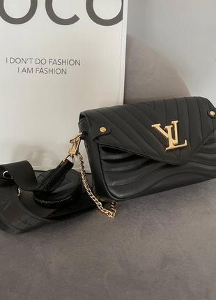 Распродажа!! женские сумки vuitton new wave multi pochette black2 фото