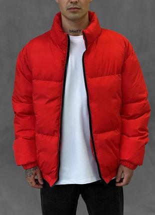 Зимняя красная куртка пуховик оверсайз червона зимова куртка оверсайз2 фото