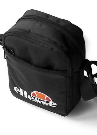 Чоловіча сумка месенджер ellesse casual чорна спортивна барсетка текстильна через плече2 фото