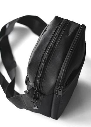 Чоловіча сумка месенджер ellesse casual чорна спортивна барсетка текстильна через плече5 фото
