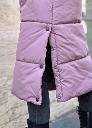 Курточка довга фіолетова2 фото