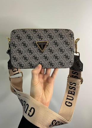 Распродажа!! женские сумки guess the snapshot bag dark silver