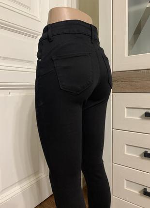 Утеплені чорні скіні m’sara завужені джинси жіночі5 фото