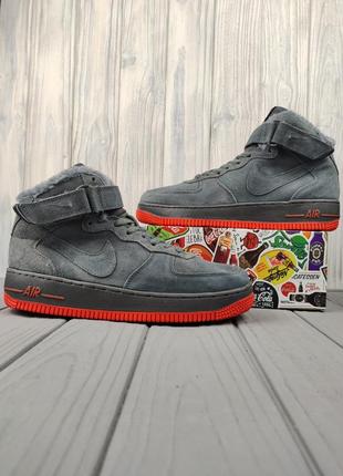 Nike air force 1 high winter gray red8 фото