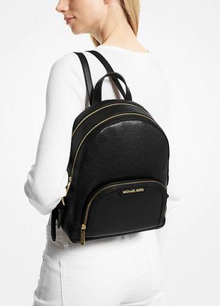 Черный рюкзак michael kors jaycee medium pebbled leather backpack оригинал