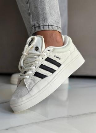 Кроссовки женские adidas campus x bad bunny light cream black