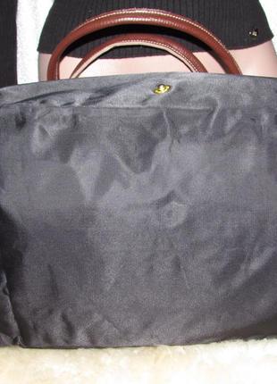 Longchemp ~лёгкая сумка трансформер ткань +кожа9 фото