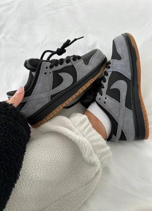 Кроссовки женские мужские детские nike sb dunk low grey/black mex❄️2 фото