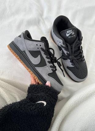 Кроссовки женские мужские детские nike sb dunk low grey/black mex❄️1 фото