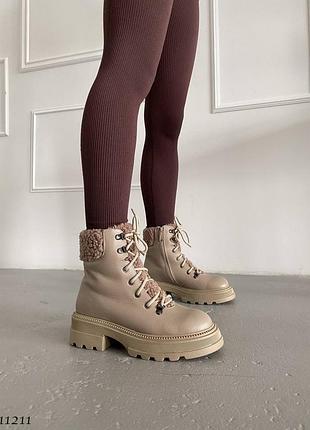 Черевики чоботи зима натуральна шкіра візон