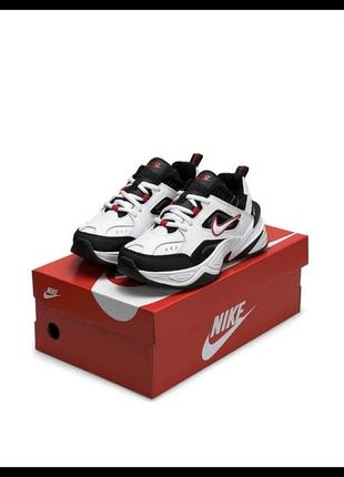 Nike m2k tekno fleece white black red1 фото