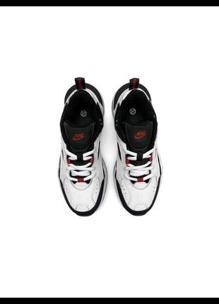 Nike m2k tekno fleece white black red4 фото