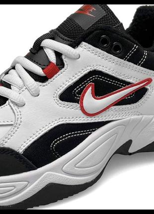 Nike m2k tekno fleece white black red3 фото