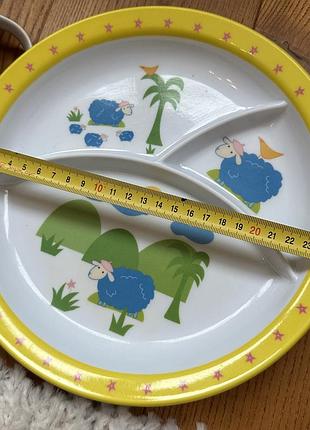 Набір дитячого посуду порційні тарілки меламін виделка чашка