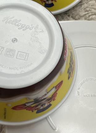 Набір дитячого посуду порційні тарілки меламін виделка чашка