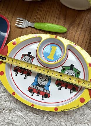 Набір дитячого посуду порційні тарілки меламін виделка чашка