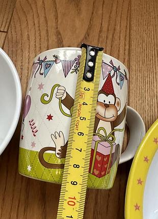 Набір дитячого посуду порційні тарілки меламін виделка чашка