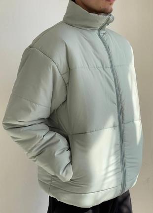 Мужская стильная трендовая мятная зимняя куртка 20232 фото