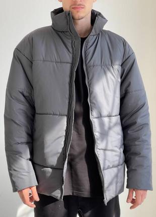 Мужская стильная трендовая серая зимняя куртка 20232 фото