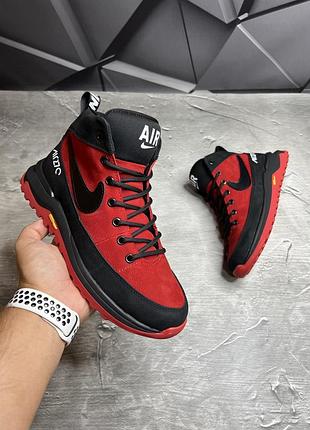 Зимние мужские ботинки nike red black (мех) 41-42-43-44