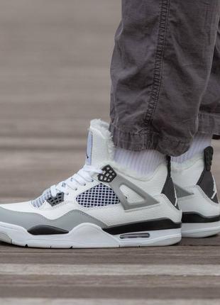 Кросівки air jordan retro 4 fur white (36-45р)