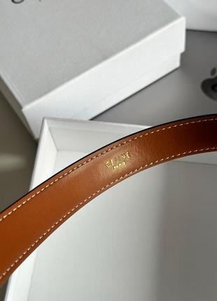 Ремінь premium celine medium triomphe belt in triomphe canvas and calfskin white5 фото