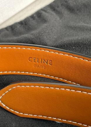 Ремінь premium celine medium triomphe belt in triomphe canvas and calfskin tan7 фото