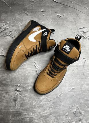 Зимние мужские ботинки nike beige black мех) 40-41-42-44-4510 фото