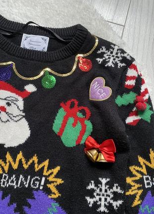 Свитер новогодний вязаная кофта с колокольчиками3 фото