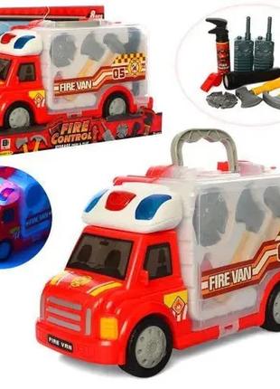 Машинка, інструменти пожежника, звук, світло, 661-175
