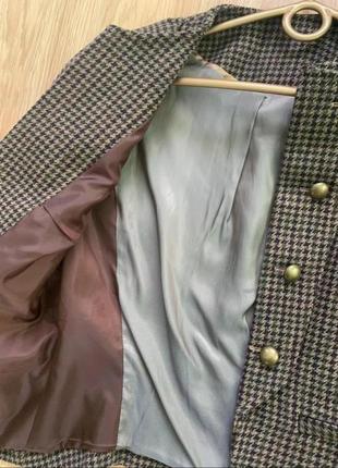 Пиджак жакет муднир гусиная лапка коричневый беж2 фото