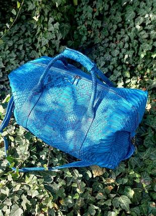 Ексклюзивна річ дорожня спортивна тревел сумка з натуральної шкіри дикого пітону драгон dragon драган2 фото
