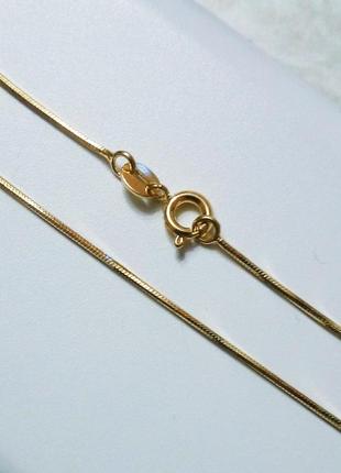 Позолоченная цепочка снейк змейка 36см чокер колье