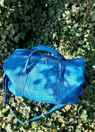 Ексклюзивна річ дорожня спортивна тревел сумка з натуральної шкіри дикого пітону драгон dragon драган6 фото