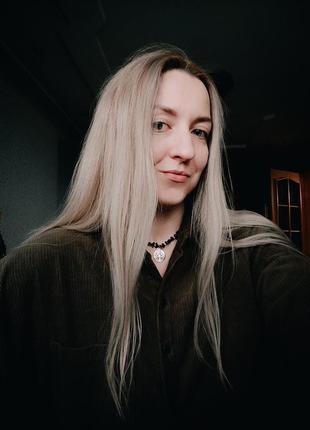 Черный чокер из обсидиана и агата с подвеской дерево жизни