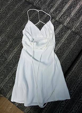 Платье мини белое с открытой спинкой zara размер хс6 фото