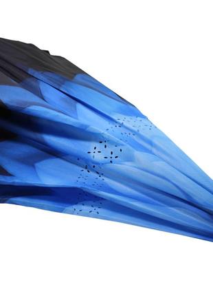 Зонт наоборот up-brella цветок синий8 фото