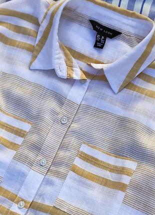 New look стильная натуральная оверсайз рубашка в полоску mango zara cos стиль2 фото