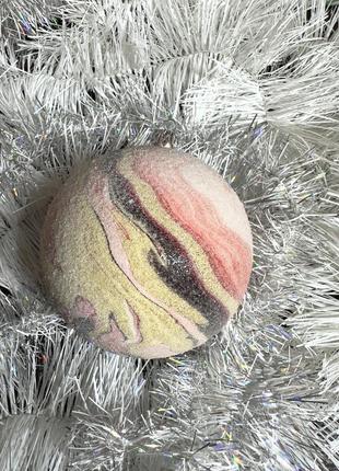 Прикраса новорічна куля на ялинку мармур діаметр 100мм