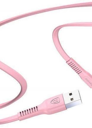 Кабель зарядный baseus flat micro usb cable fast data sync charging 1 м pink (camzy-04)