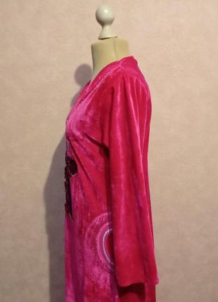 Яркое розовое велюровое платье в пол, h. ali miss rania.6 фото