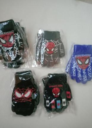 Дитячі одинарні рукавички з начосом всередині для хлопців 4-6 років, супергерой...